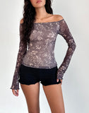 Image of Lutana Top in Batik Botanical Brown