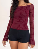 Image of Lutana Top in Botanical Flower Maroon