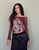 Image of Lutana Bardot Top in Lumen Mesh Brown