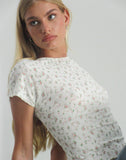 Image of Luyu Short Sleeve Top in Floral Lace Ivory