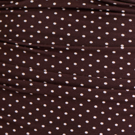 Lycia Plunge Top in Micro Polka Brown