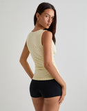 Image of Lycia Plunge Top in Cream with Black Micro Polka Print