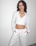 Image of Lyse Super Cropped Shirt in White