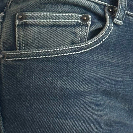 Low Rise Bootleg Jeans in Heavy Stitch Vintage Indigo