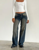 Image of Low Rise Parallel Jeans in Amber Wash