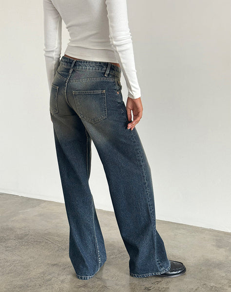 Image of Low Rise Parallel Jeans in Amber Wash