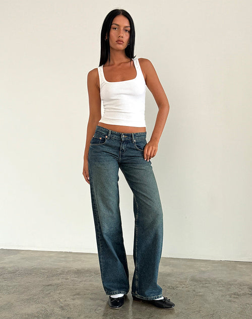 Image of Low Rise Parallel Jeans in Bright Blue