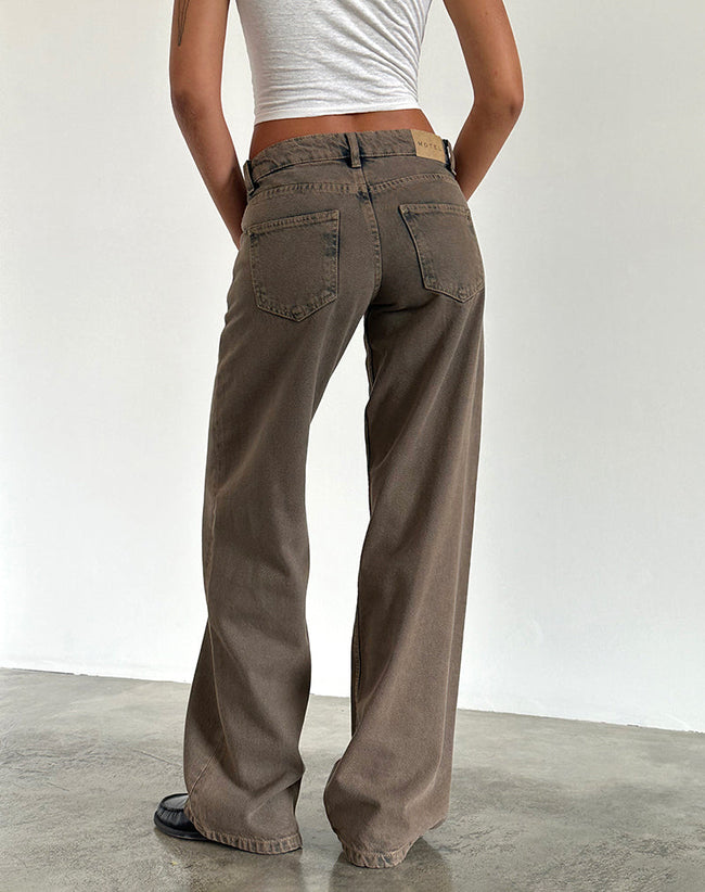 Image of Low Rise Parallel Jeans in Dark Sand