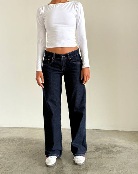 Rigid Low Rise Flare Jeans In Indigo