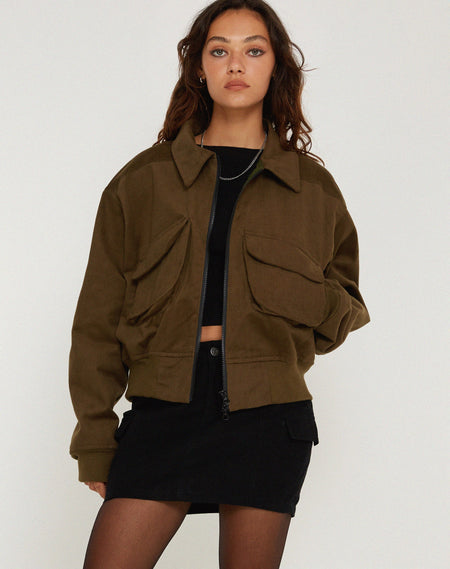 Manik Jacket in Khaki Green