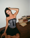 Image of Mabilis Bandeau Top in Satin Neck Tie Grey