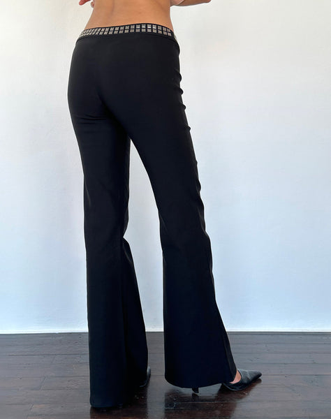 Image of Macias Studded Flared Trousers in Black Tailoring