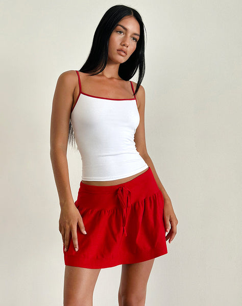 image of Maddy Mini Skirt in Red Knit