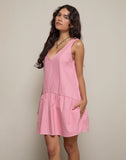 Image of Magare Mini Dress in Mini Gingham Peach