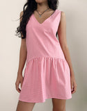 Image of Magare Mini Dress in Mini Gingham Peach