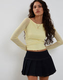 Image of Mahira Long Sleeve Top in Lemon