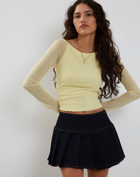 Image of Mahira Long Sleeve Top in Lemon