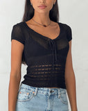 Image of Maika Knitted Top in Black