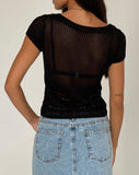 Image of Maika Knitted Top in Black