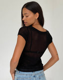 Image of Maika Knitted Top in Black