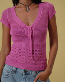 Image of Maika Knitted Top in Raspberry