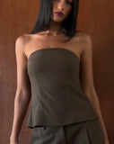 Image of Mairi Longline Bandeau Top in Taupe Tailoring