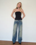 Image of Mairi Longline Bandeau Top in Black Tailoring
