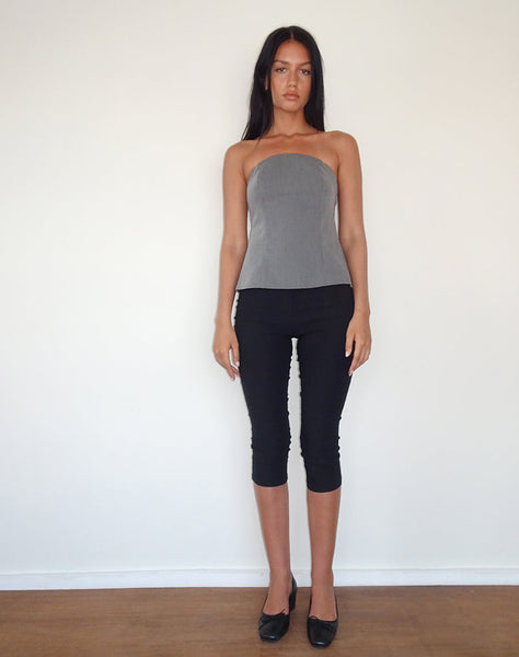 Image of Mairi Longline Bandeau Top in Charcoal Tailoring