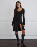 Image of Maivi Long Sleeve Top in Black with Lace Trim