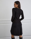 Image of Maivi Long Sleeve Top in Black with Lace Trim
