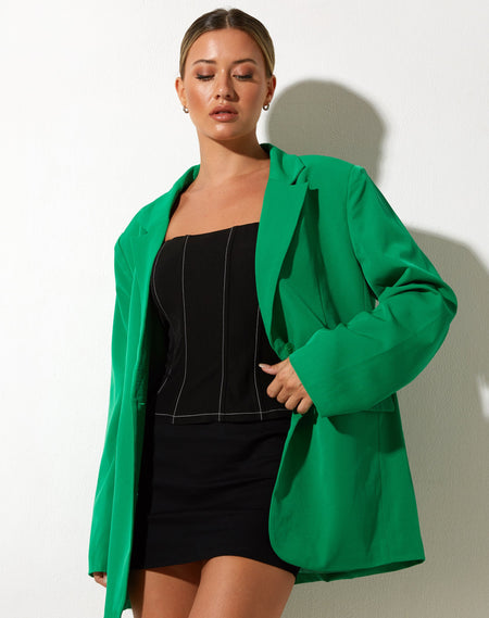 Saken Blazer in PU Leaf Green