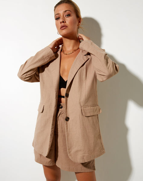 Image of Maiwa Blazer in Rami Biscuit