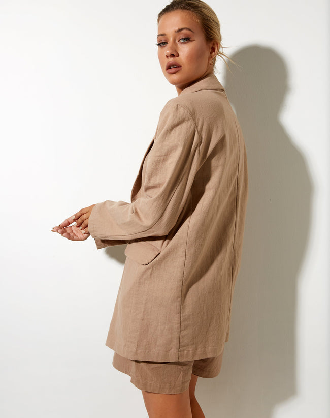 Image of Maiwa Blazer in Rami Biscuit