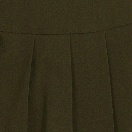 Casini Pleated Micro Skirt in Dark Khaki