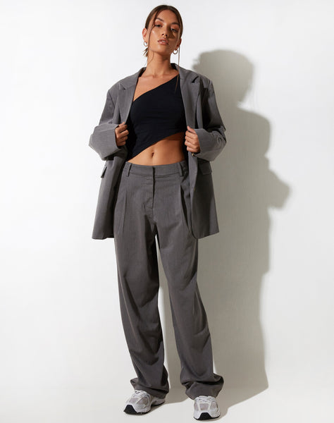 IMAGE OF Sakaria Wide Leg Trouser in Tailoring Charcoal