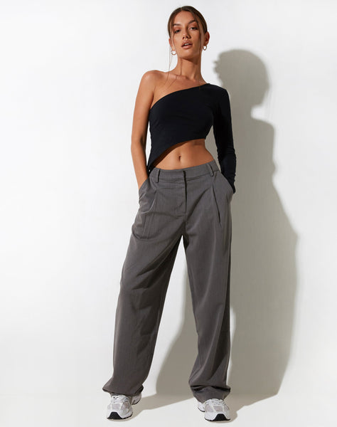 IMAGE OF Sakaria Wide Leg Trouser in Tailoring Charcoal