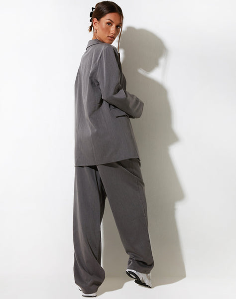 Sakaria Wide Leg Trouser in Tailoring Charcoal