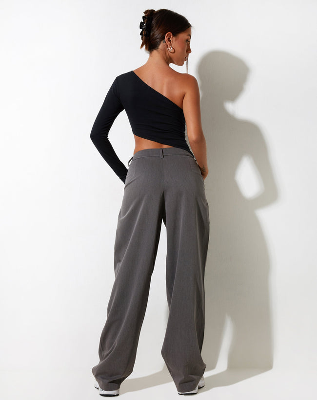 IMAGE OF Sakaria Wide Leg Trouser in Tailoring Charcoal