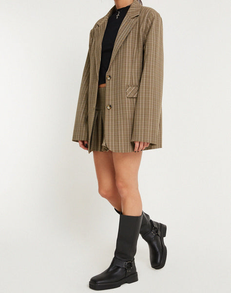 Image of Maiwa Blazer in Check Brown