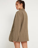 Image of Maiwa Blazer in Check Brown