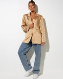 Image of Maiwa Blazer in Satin Golden Sand