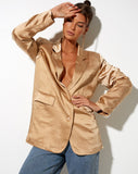 Image of Maiwa Blazer in Satin Golden Sand