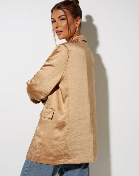 Image of Maiwa Blazer in Satin Golden Sand