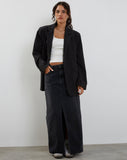 image of Maiwa Blazer in Pinstripe Black