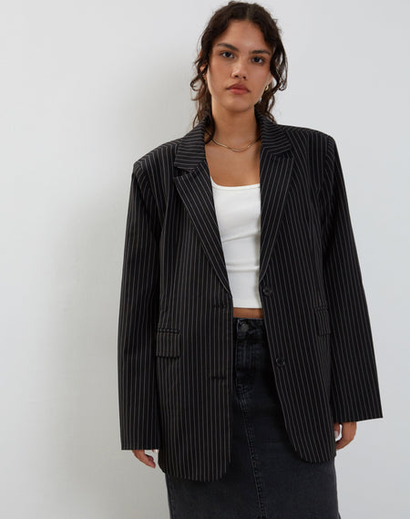 Malana Slim Fit Blazer in Tailoring Black