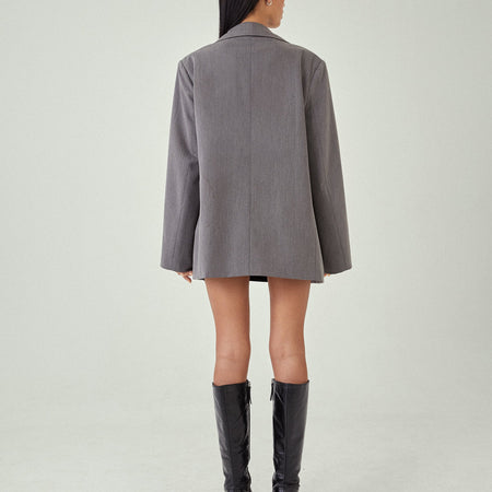 MOTEL X JACQUIE Maiwa Blazer in Tailoring Charcoal