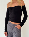 Image of Makena Bardot Jumper in Brushed Black