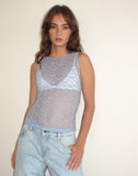 Image of Malachi Vest Top in Light Blue Lace