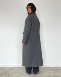 Image of Malati Longline Wool Coat in Charcoal