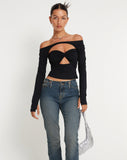 Image of Malin Eloa Shrug Twinset Black